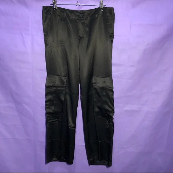 Vintage Y2K Vivienne tam low rise silk cargo pants